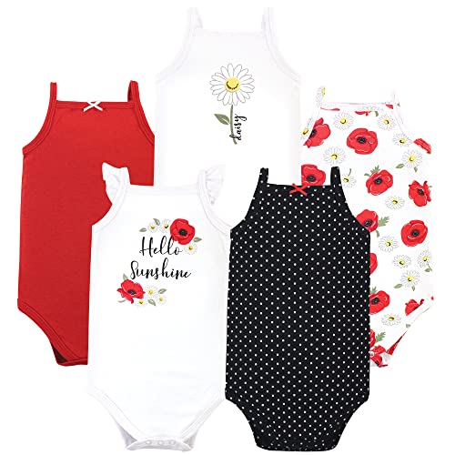 Hudson Baby Unisex Baby Cotton Sleeveless Bodysuits, Poppy Daisy, 6-9 Months #TOP3