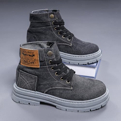 Trendy Soft Comfortable Lightweight Work Casual Jeans Boots for Men Slip Resistant High Top Shoes Proof Shoes2