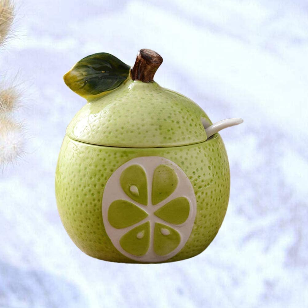 Barattoli per spezie, contenitori da Cucina, Barattolo per condimenti in Vetro, Barattolo per spezie, zuccheriera in Ceramica a Forma di Frutta, saliera, Barattolo per co