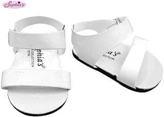 White Doll Sandals, Doll Shoes Fits 18 Inch American Girl Dolls, Doll White Strap Sandals - coolthings.us