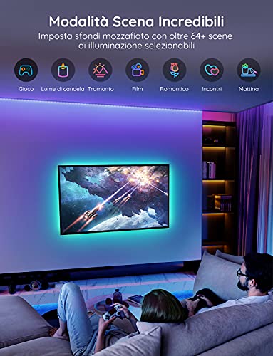 Govee Striscia LED 5 Metri, Bluetooth RGB LED