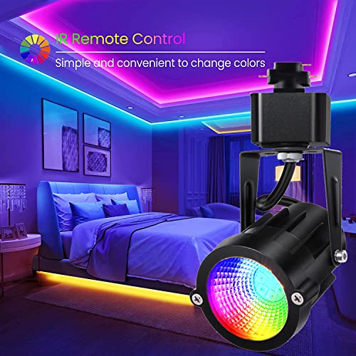 Steaire 12W Rgbw H Track Lighting Heads,Rgb+Warm White Dimmable Bright Led Track Lighting Fixtures For Accent Retail Kitchen Artwork,120V Linear Track Light H Type-Cri90+ 24° - 10 Pack (Black) #TOP1