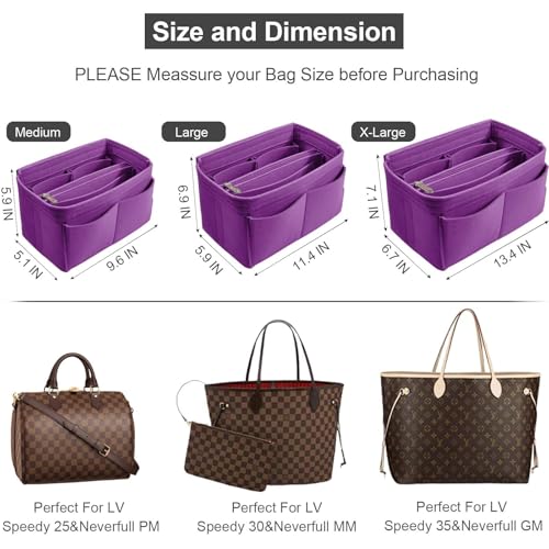 Image of Purse Organizer Insert, Handbag & Tote Organizer, Bag in Bag, Perfect for Speedy Neverfull and More