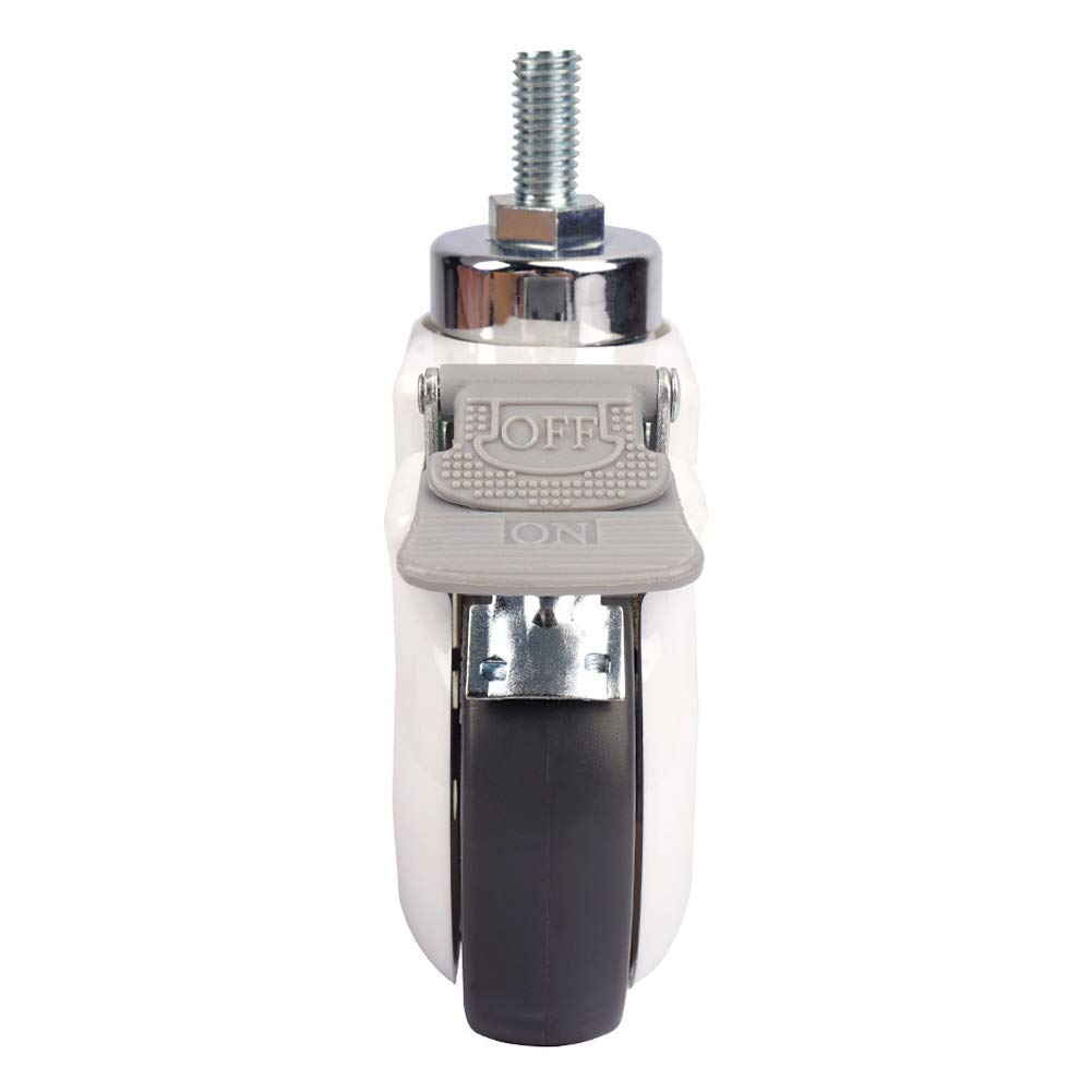 4 Ruedas giratorias para Hospital carretilla 3'' 75 mm / 4'' 100 mm Hilo M8 / M12 Tarea pesada ruedas con freno 360kg Silencio Caucho Ruedas giratorias Para muebles y transporte industrial.
