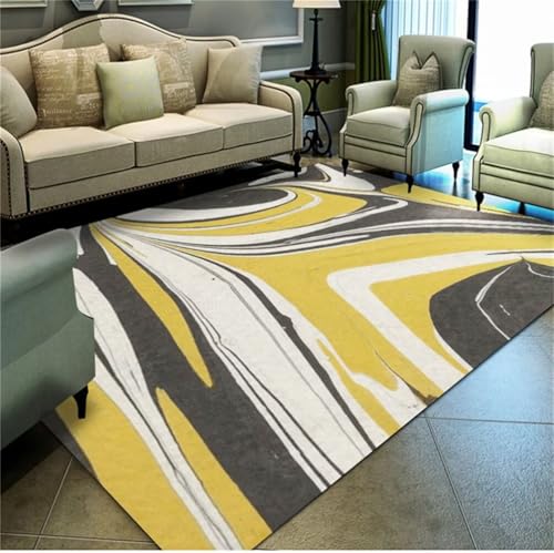 Tapis pour table basse lavable et doux motif abstrait - 2