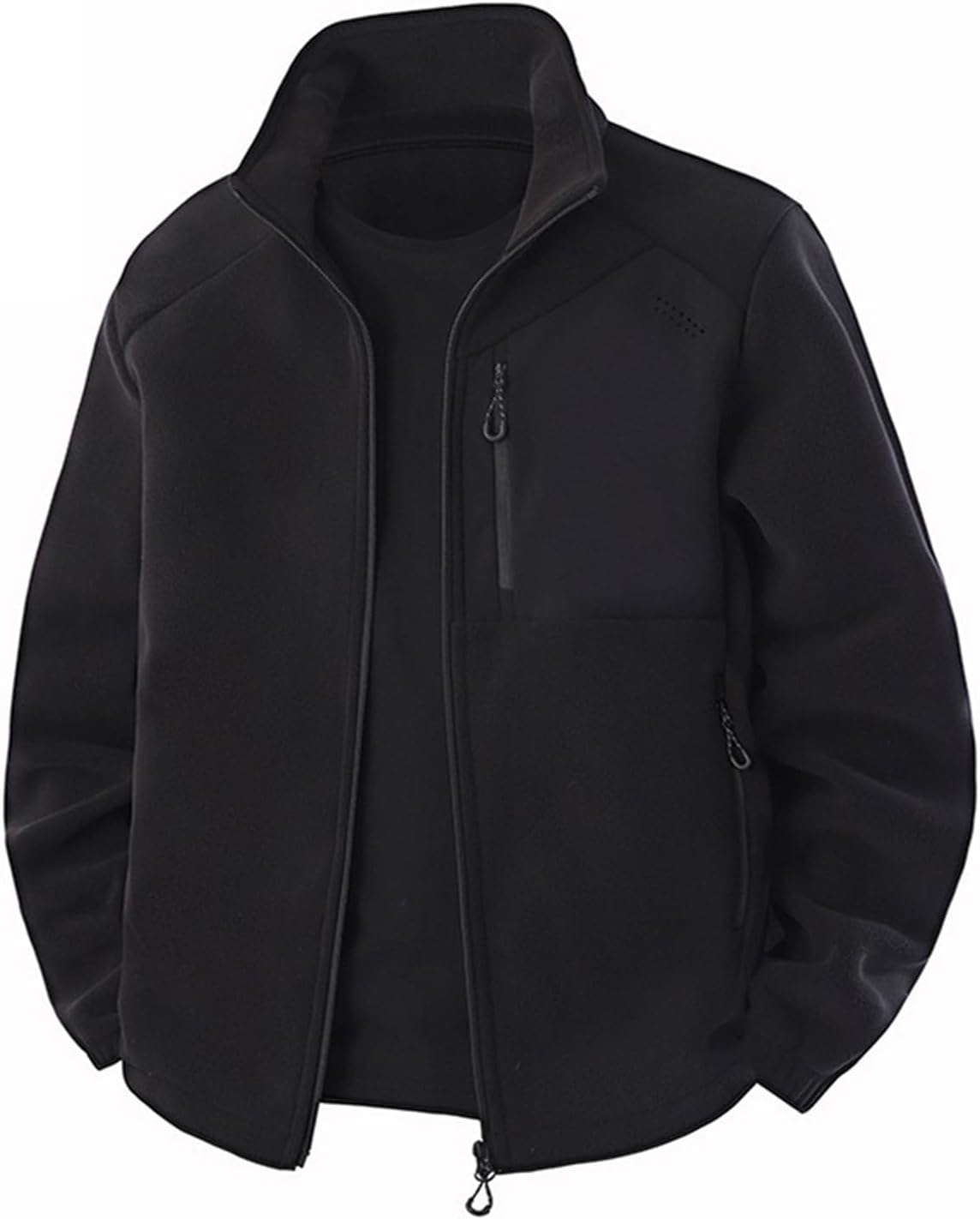 HSQIBAOER Men's Coat Fall Winter Stand Collar Polar Fleece Jackets for Men