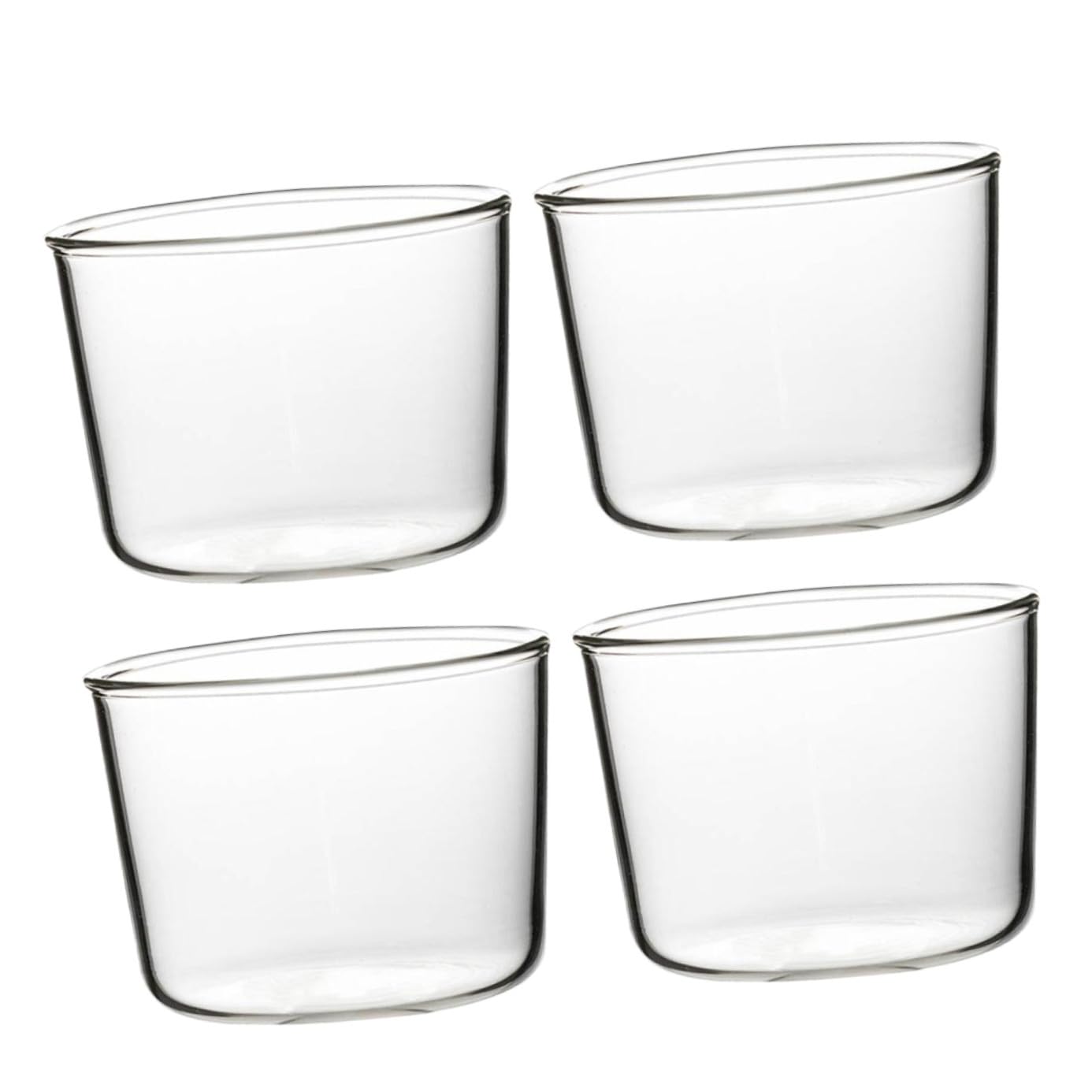 Vasos de Vidrio para Postres 200 Ml 4 Piezas, Recipientes Redondos Reutilizables para Mousse, Helado y Snacks, Tazas Transparentes Multiusos para Buffet y Aperitivos
