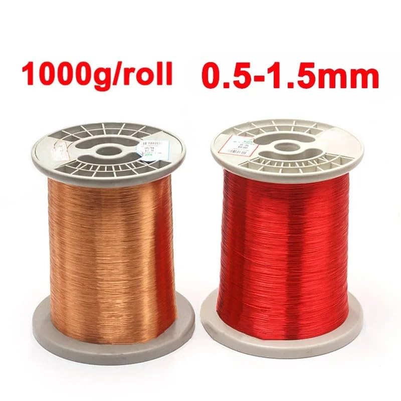 Drut miedziany emaliowany do lutowania poliuretanowego 0,5-1,5 mm 1 kg Lut bezpośredni Bez skrobania do uzwojenia(Red,0.8-1000g)