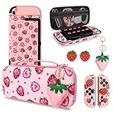 DLseego Étui de Transport pour Switch 2,Rose Portable Voyage Mallette de Rangement,Fraise...