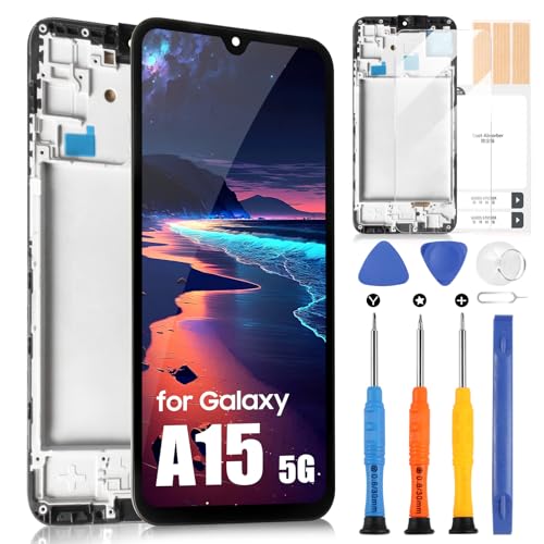Écran LCD pour Samsung Galaxy A15 4G/5G - Écran d'affichage LCD pour Galaxy A15 4G/5G SM-A155F SM-A156B - Écran tactile numérisé complet avec kit de réparation...