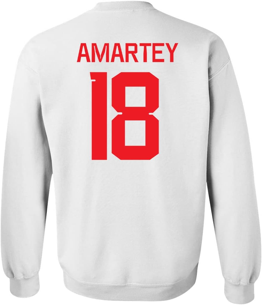 FLAURA Ghana Soccer #18 Amartey World Football Fans Adult Crewneck Sweater