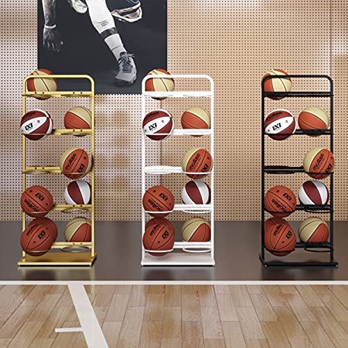 Ballenrek Stapelbare Ballenkooi voor Garage Organizer, Lichtgewicht Basketbal Voetbal Locker met Elastische Bandjes, voor Speelgroep/Speelkamer/Home Yard/ Gym (Zwart