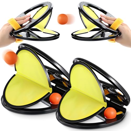 Vertintong 12 Pcs Toss and Catch Ball Game Set Include 4 Pcs Paddles 8 Balls Throw and Catch Ball Game for Outdoor Beach Pool Yard Games