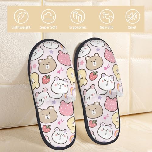 Cute Cartoon Bear Face Slippers for Women Fuzzy House Shoes Anti-Skid Indoor Slipper Gifts for Women Mom Ladies3