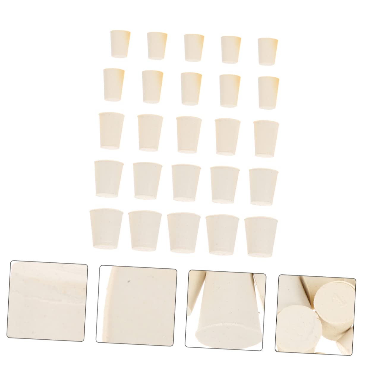 NAMOARLY 50pcs Solid Rubber Stopper Tapered Flask Plug Cap Sealing Sink Drain Stopper