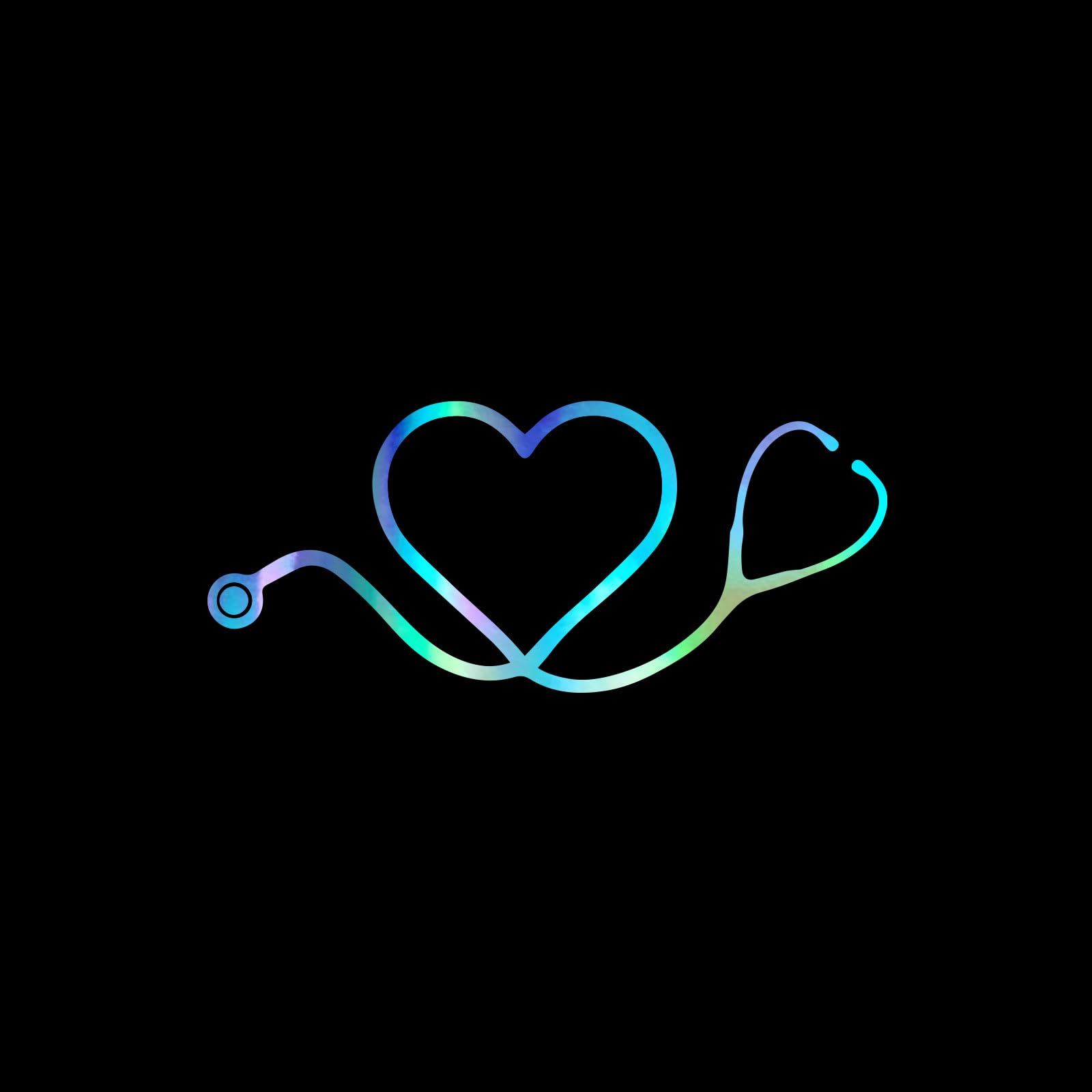 Nurse Love Stethoscope Vinyl Decal Notebook Car Laptop 5.5" x 2.5" (Holographic)