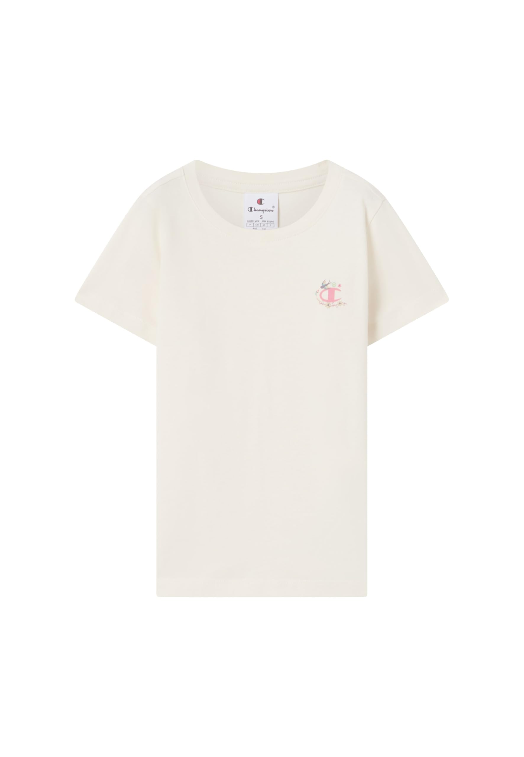 Champion Legacy Girls, Graphic Crewneck T-Shirt, S, Beige
