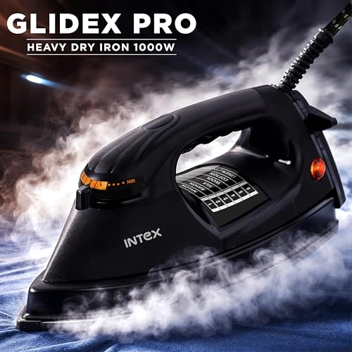 Image of Intex Glidex Pro Heavy Weight Dry Iron 1000W | Non-Stick German Coating Soleplate | Adjustable Temperature Control | Heavy Body Design | Thermal Fuse Protection | 2 Year Warranty