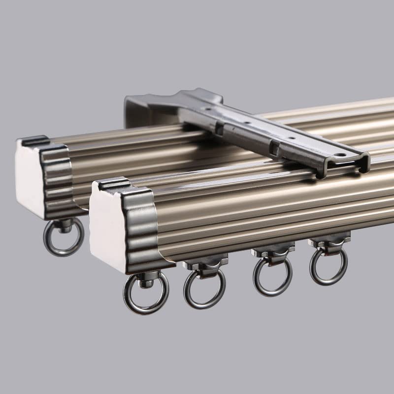 TIPIACE Tenda a doppio binario per montaggio a soffitto, in lega di alluminio resistente, flessibile, silenziosa, per finestra a golfo, soggiorno, camera da letto, divisorio (lunghezza 300 cm