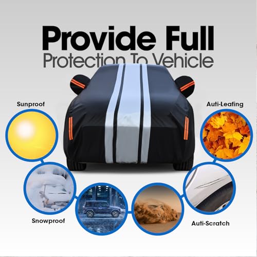 Cowtcver Autoabdeckung Wasserdicht Atmungsaktiv Passend für 2003-2025 VW Golf, Vollgarage Autoplane für Sonne Regen Staub Schutz, Auto Abdeckplane Abdeckung.