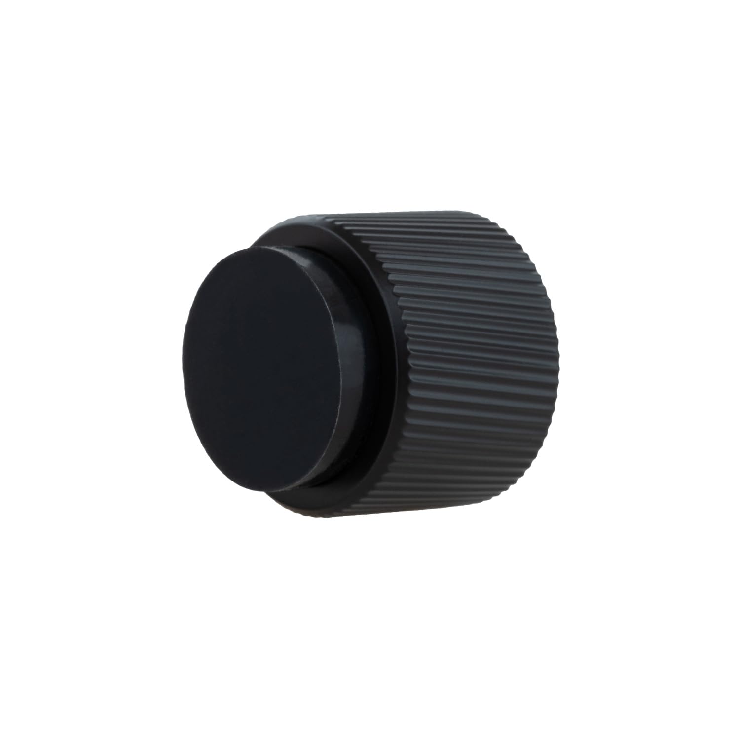 Evi Herrajes Black Lacquered Steel | Designer Wall Door Stop - Fluted Texture - 28X28mm - Adhesive And Screw Fastening