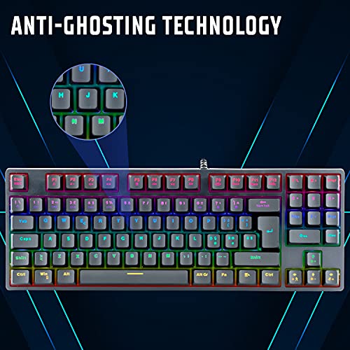 Tastiera Gaming X50 - Meccanica, Switch Blu OUTEMU, RGB, Software, 90 tasti, Compatta - Tastiera gaming - Immagine 4