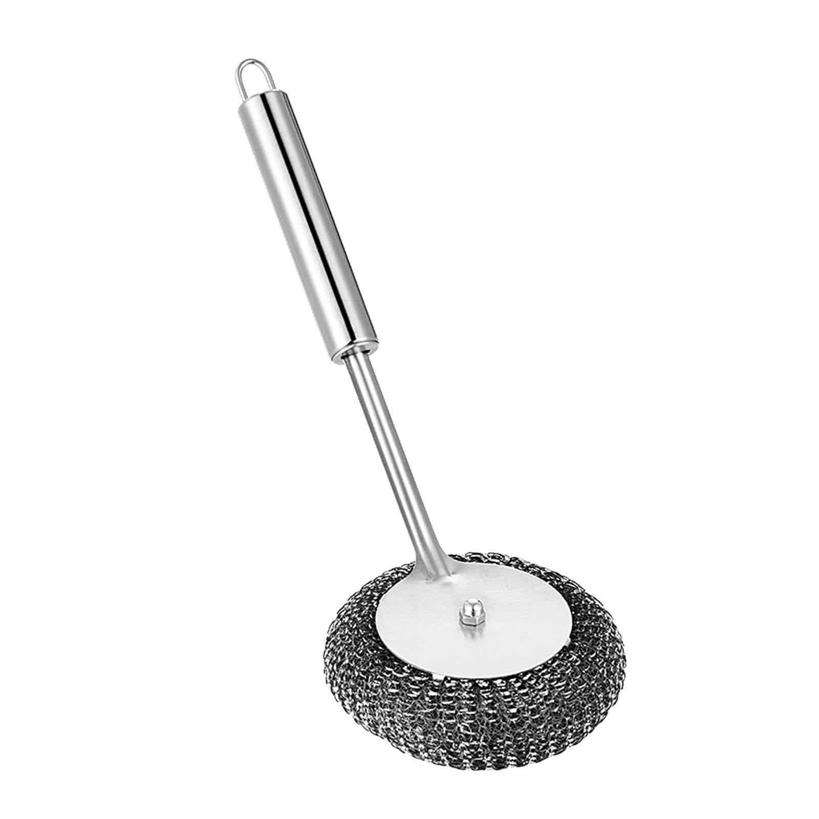 TWISAXC Home Essential Kitchen Brush With Sturdy Stainless Steel Head Effortless Cleaning Of Stoves And Pots Kitchen Cleaning Needs. Stainless Steel Sponges Has Long Handle Which