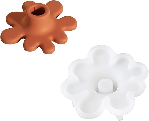 BOOWAN NICOLE Soporte de vela de cemento irregular molde de silicona, molde de posavasos de hormigón Bandeja de vela de yeso Decoraciones para el