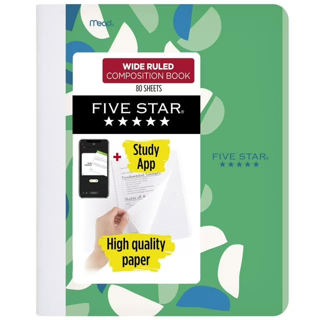 Cahier Five Star Wide Ruled connecté avec application pour numériser vos notes de cours