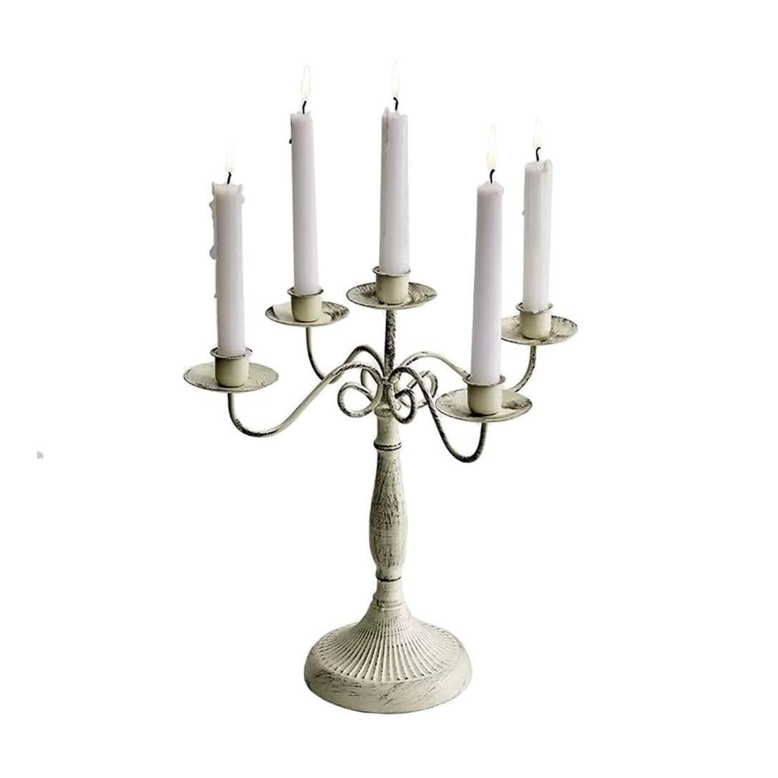Candelabro a più bracci Portacandele Supporto antico in metallo for matrimonio Decorazione per mensola del camino