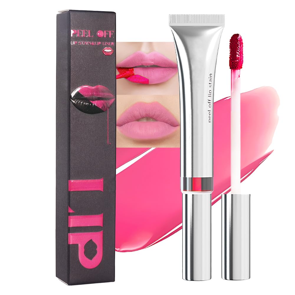 evpct Lip Tains Peel off, Peel off Lip Liner Tattoo Lip Stain Tint Gloss Marker Makeup, Long Lasting Waterproof 24 Hours Matte Finish Transfer-proof