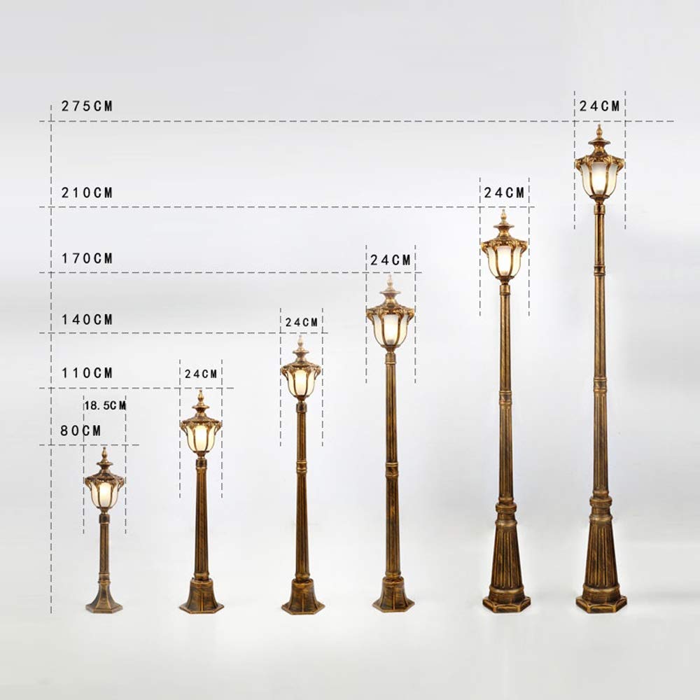 Postes De Luz para Exteriores, Estilo Victoriano, Impermeables, para Exteriores, para Villas, Jardines, Paisajes Decorativos, Lámparas De Camino Antioxidantes, para(Negro-80Cm)