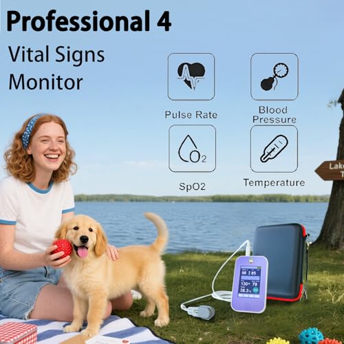 Image of Veterinary Monitor: Pets Vital Signs of spo2,Pulse Rate,Temperature and Blood Pressure Monitoring Dog or cat Blood Pressure Color Touch Screen Monitor