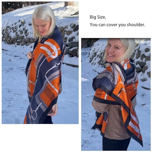 Aufeel Fashion Scarves 100% Satin Silk Scarf Long Lightweight Sunscreen Shawls Wraps for Women Hair Scarves2