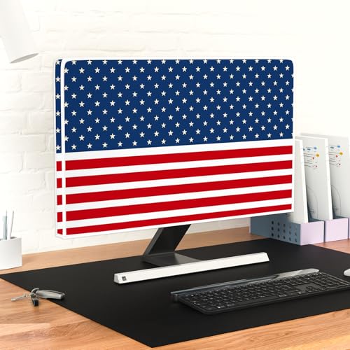 Image of American Flag Waterproof 32 Inch Anti-Static Dust Proof LCD /LED /HD The Stars and The Stripes Veterans Day Independence Day Screen TV Cover Screen Protective Screen 32 Inch TV