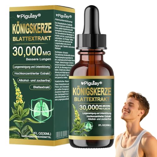 #VerdientProvisionen<br>Piguiay Bio Lungenreinigungs Tropfen aus Königskerzenblatt Extrakt Piguiay Mullein Tropfen Lungenfrei Natürliche Königskerze Extrakt für Männer und Frauen (1 Stück)