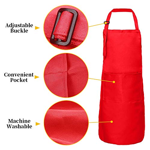 XCOZU 4 stuks kinderschort met zakken, verstelbare kinderschorten voor koken kinderen schort peuter kinderen schilderij… - Image 4