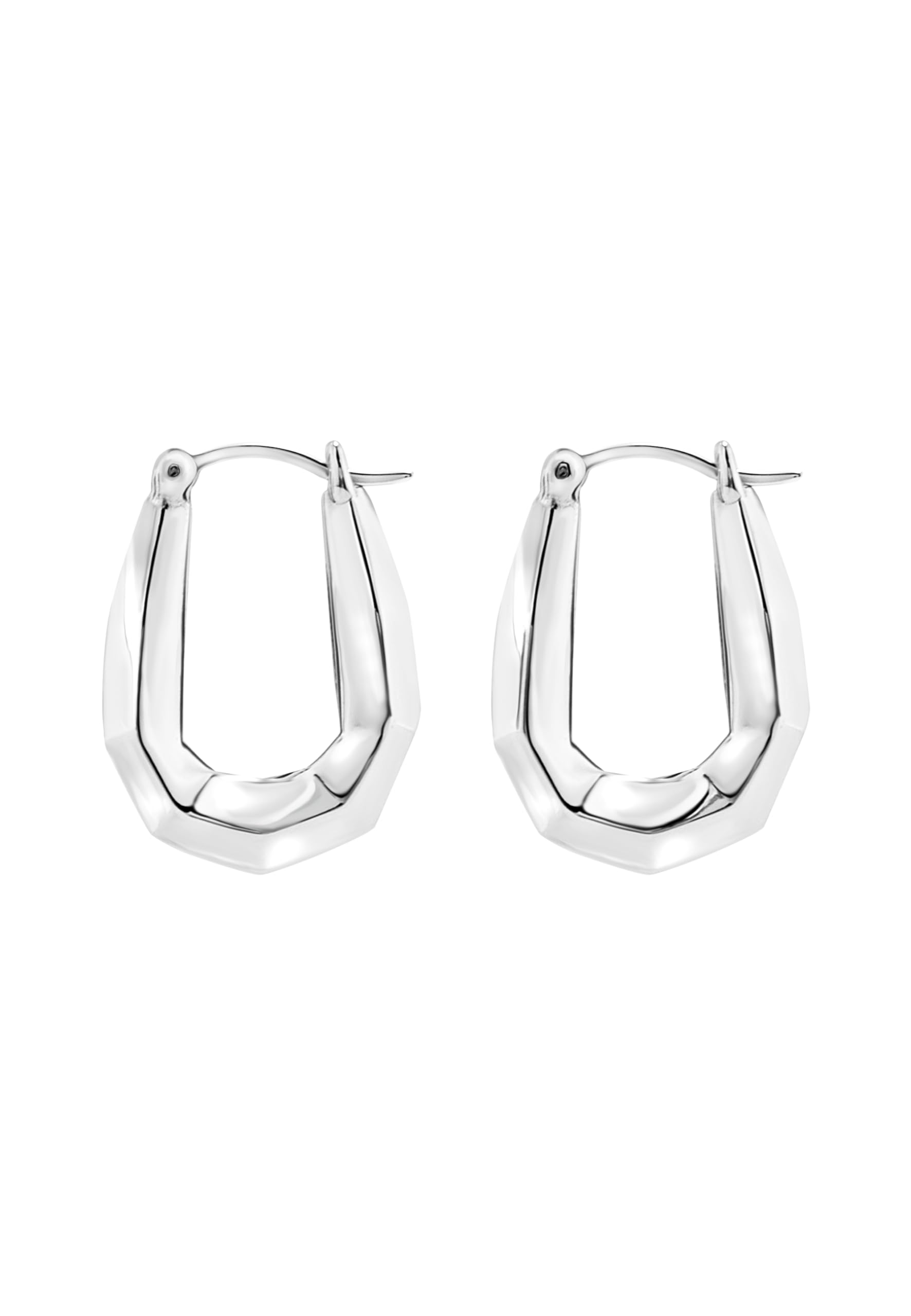 Breil, Collezione Hypnotic, Orecchini Donna in Acciaio Lucido con Forma Esagonale Sfaccettata, Pratica Chiusura, Idea Regalo Donna