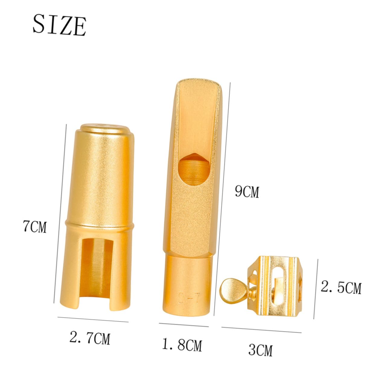 VICASKY Saxophone Mouthpiece Kit Metal Saxophone Flute Head Protective Cap Saxophone Set for Jazz Performances