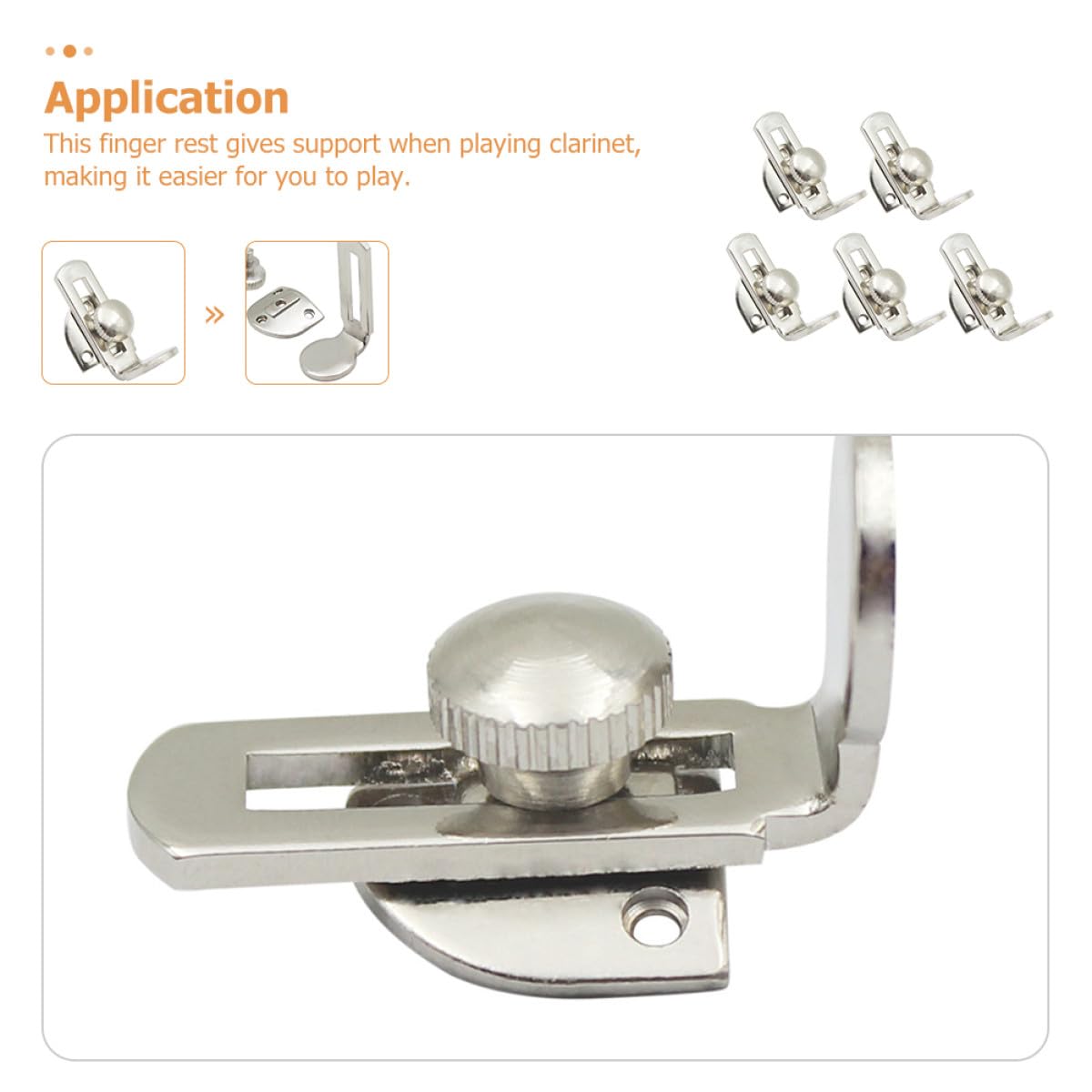 GALPADA Set 5 Pezzi Poggiadito Regolabile per Clarinetto, Supporto Poggia Dita Compatto in Materiale Resistente, Accessorio per Strumenti a Fiato, per Uso Professionale e Amatori