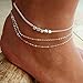 Produktbild Jovono Böhmen Fußkettchen Boho Beach Foot Jewelry Silber Perlen Fußkette für Damen und Mädchen