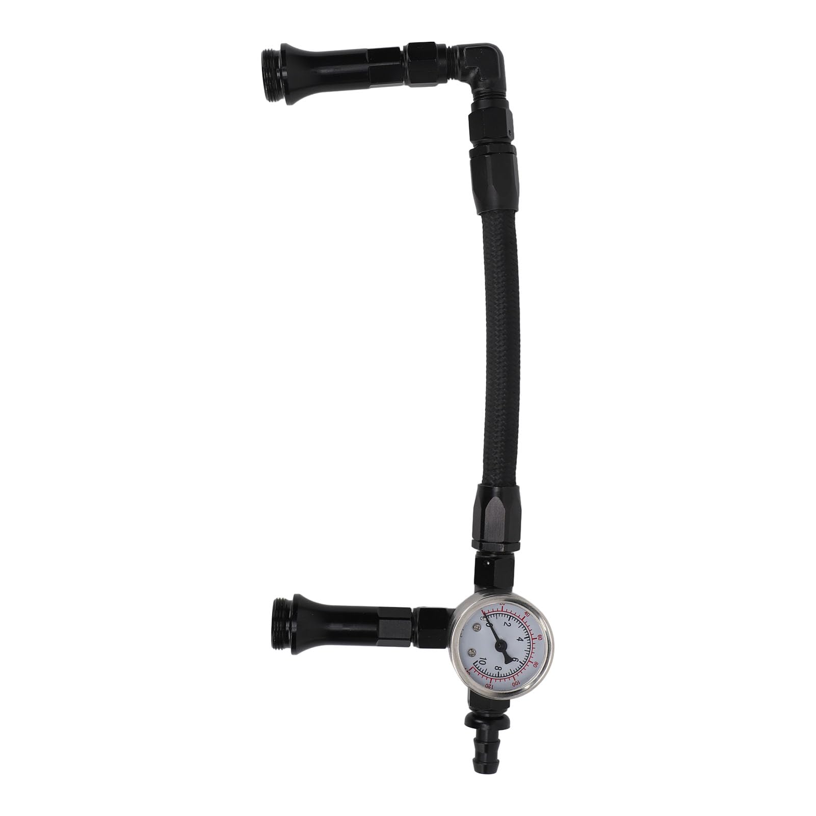 Zestaw miernika ciśnienia paliwa z przewodem, mechaniczny wskaźnik 0-100 PSI do gaźnika - Zestaw do testowania ciśnienia paliwa do 4150 Quick AEd Carb, podwójny przewód zasilający (AN6)
