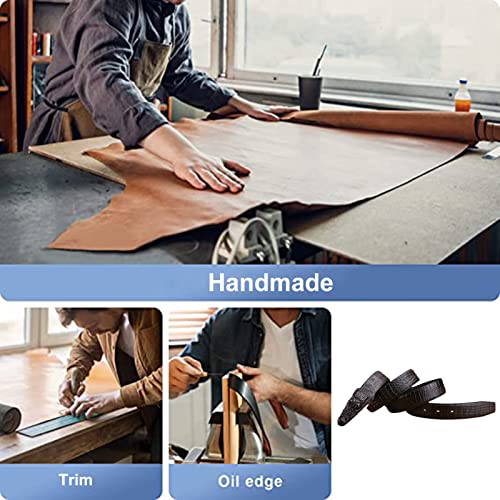 Alligator Pattern Leather Belt Men's Crocodile Head Style Buckle Waistband for Formal Work or Casual Jeans and Cowboy (115cm/waist:39", Black)4