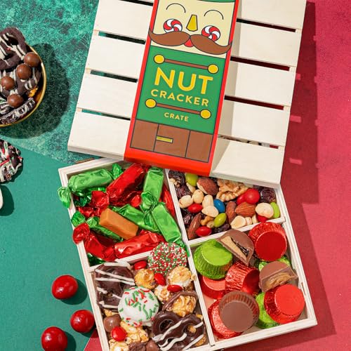 image for Christmas Gift Basket, Holiday Gourmet Treats- Variety Snack Crate- Ca