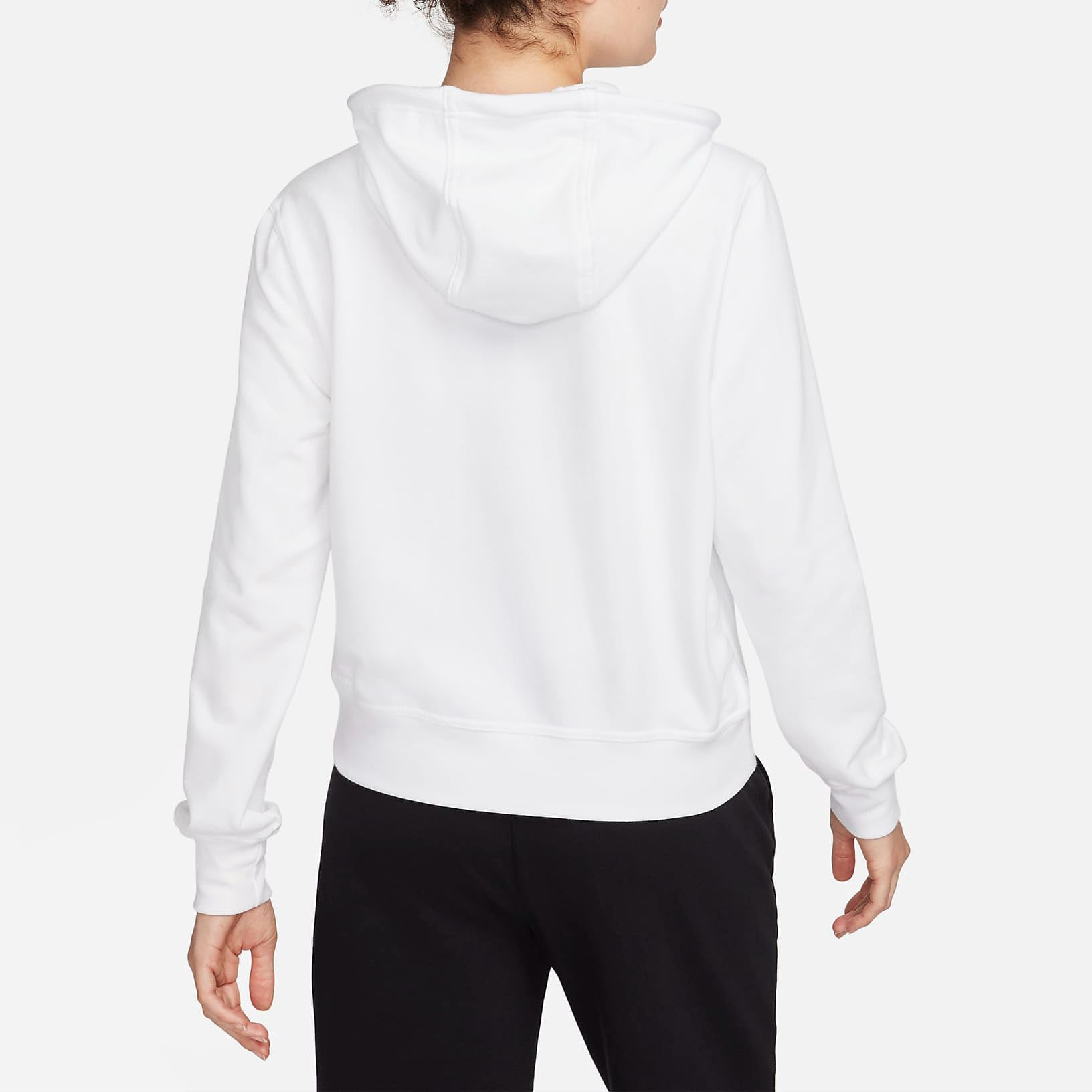 Nike Dri-FIT One Damen Full-Zip French Terry Hoodie (FB5198-100, White/Black)