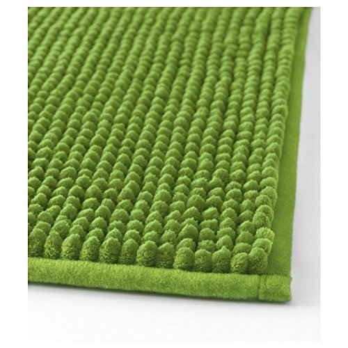 KAPAS Bath Rug, [W16 x L23] Soft Shaggy Non Slip Absorbent Bath Mat Bathroom Shower Rugs (Green)