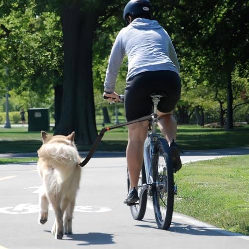 Fahrradleine Für Hunde,Fahrrad Hundeleine Mit Inbusschlüssel Und Abstandhalter,Abnehmbar HäNde Frei Fahrrad-Hundeleine,Teleskop Fahrradleine Hund Für Gassigehen,Laufen,Draußen,Elastisches Band-Design