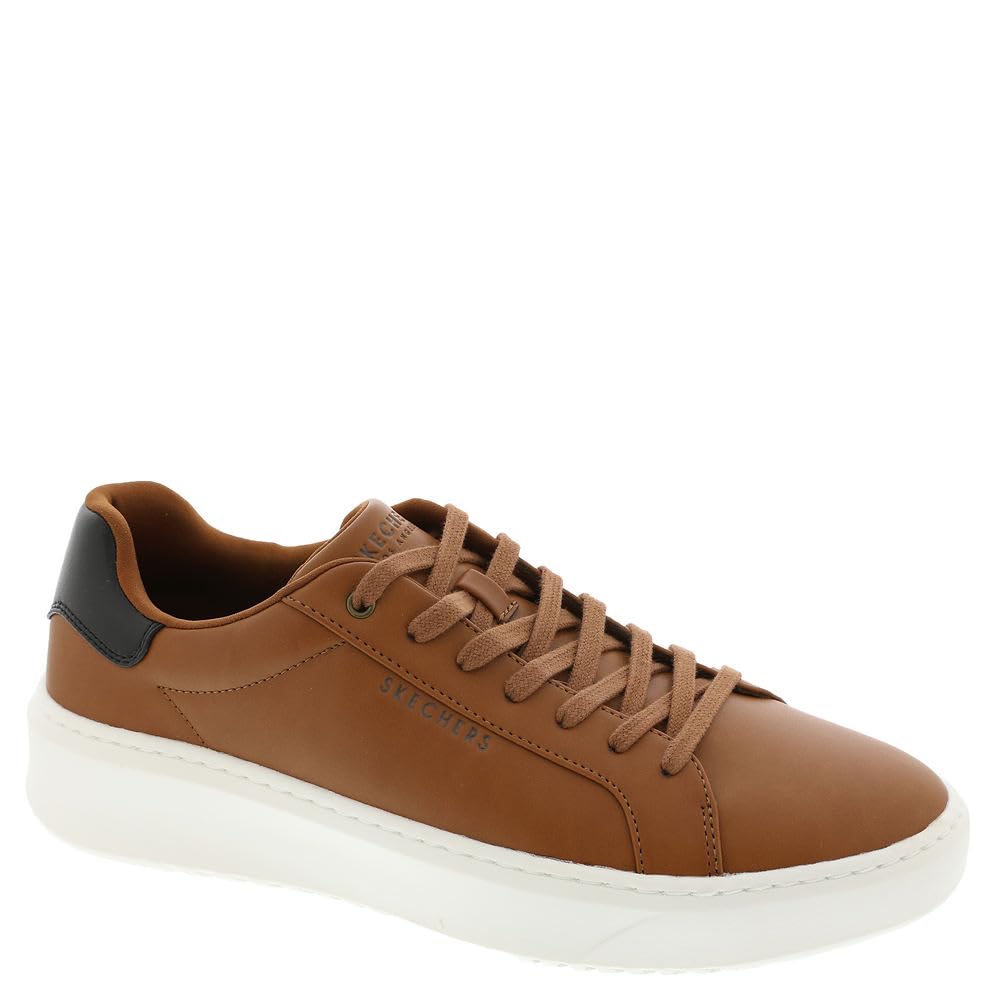 Skechers Men's Court Break Suit Trainer, Cognac, 7.5 UK