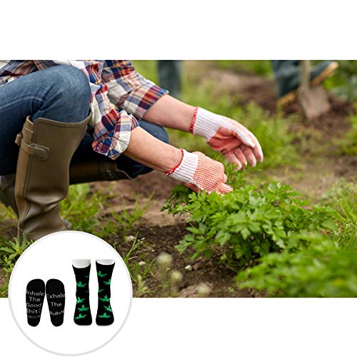 MBMSO Marijuana Weed Socks 2 Pairs Inhale the Good Shit Exhale the Bullshit Socks Marijuana Gifts Funny Stoner Gifts - Image 7