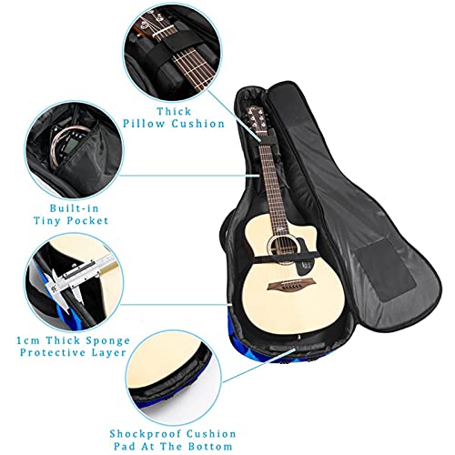 Housse de Guitare, Euit de Guitare en Tissu Oxford Impermeable avec Sangles Reglables pour 42″41″40″ Guitares Feuilles bleues 108.9×42.9×11.9 cm - Les Beatles, Paul McCartney, John Lennon, RIngo Starr, George Harrison Housse de Guitare, Euit de Guitare en Tissu Oxford Impermeable avec Sangles Reglables pour 42"41"40" Guitares Feuilles bleues 108.9x42.9x11.9 cm – Image 3